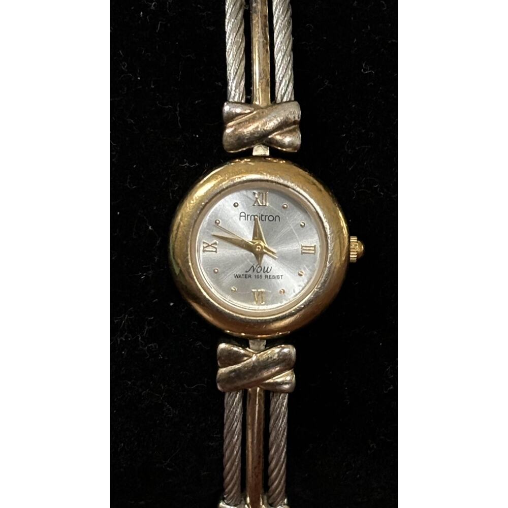 Vintage Y2K Armitron Gold & Silver Tone Now Watch NEEDS BATTERY Gorgeous!